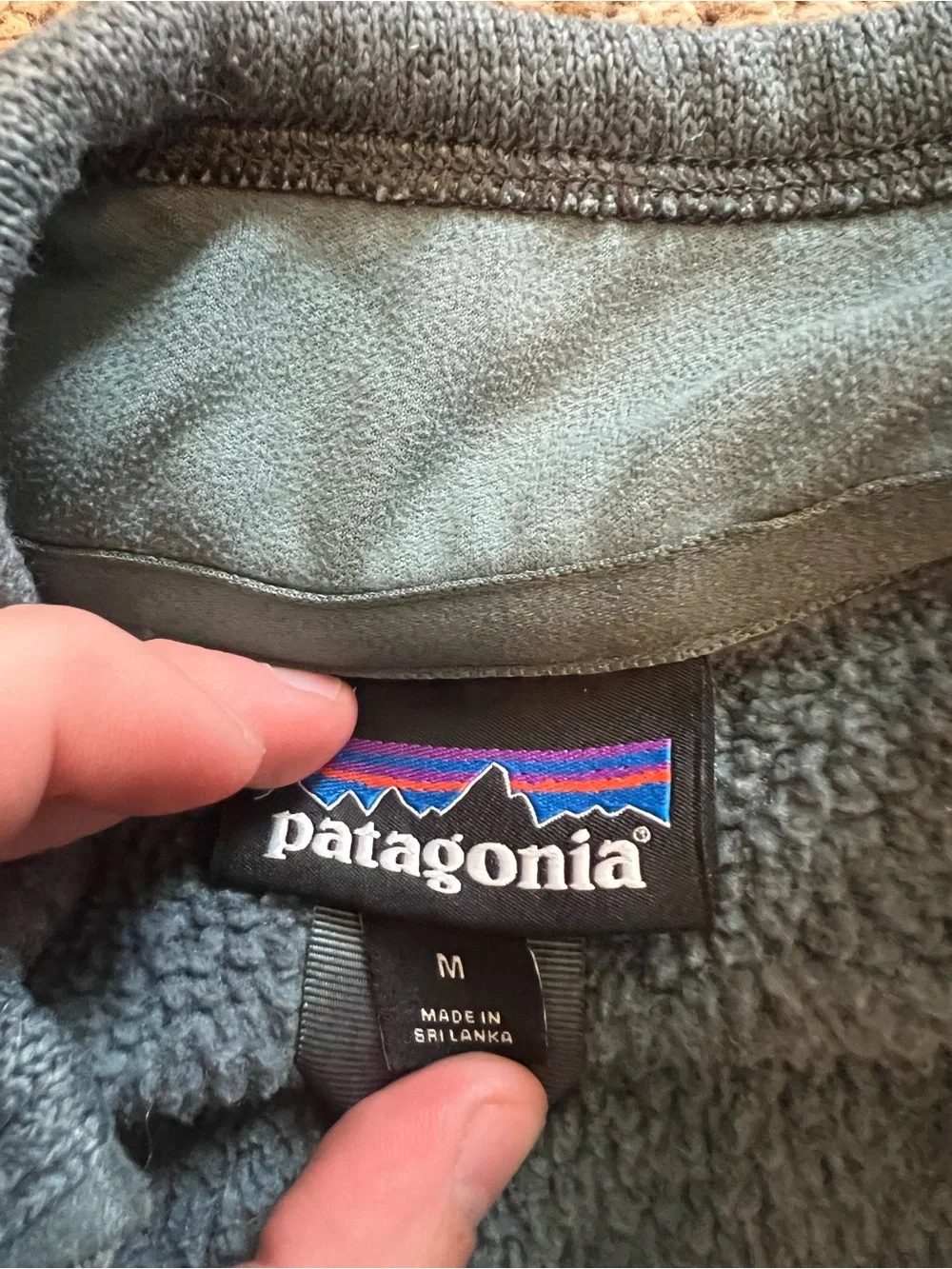 Patagonia Gray Fleece Jacket with Multicolor Logo